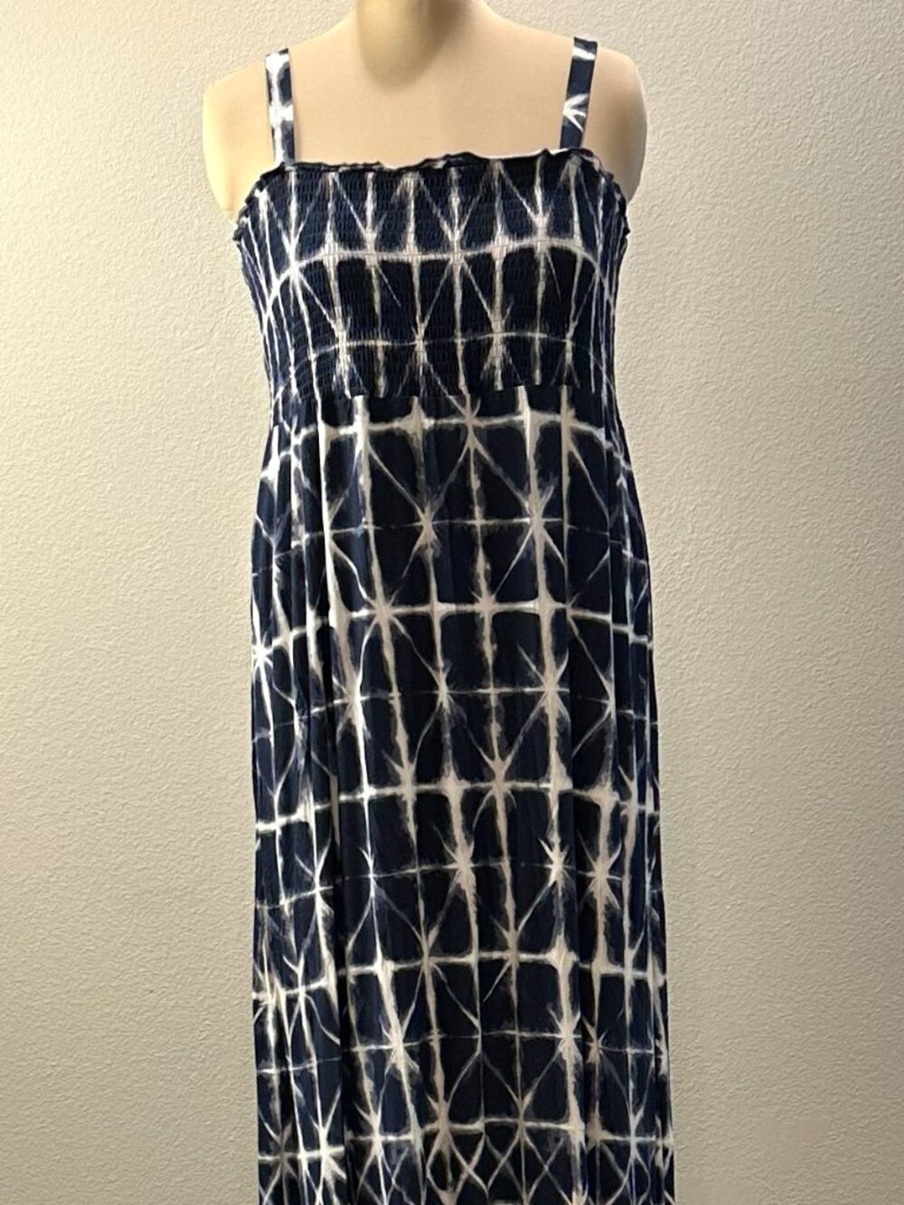 Soma Wknd Smocked Tie-Dye Maxi Dress NWOT